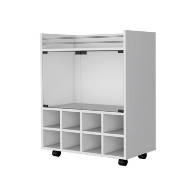 8-Bottle Rack Bar Cart