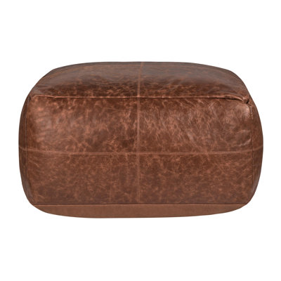 Dexter 24" Genuine Leather Pouf
