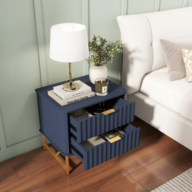 2 -drawer  Nightstand(set Of 2), Green