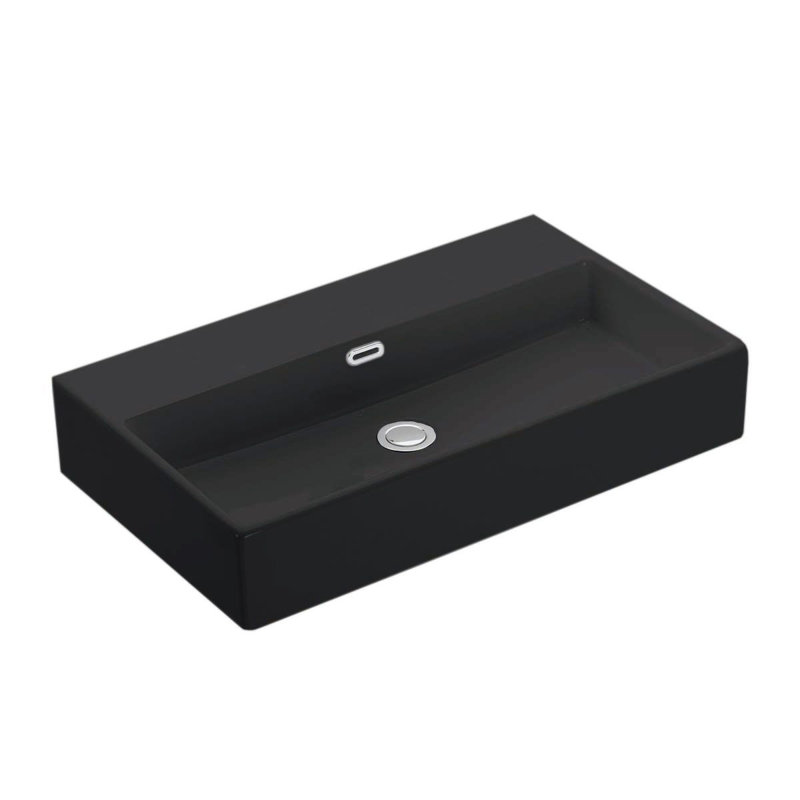 Quattro 27.6'' L Bathroom Sink, Matte Black