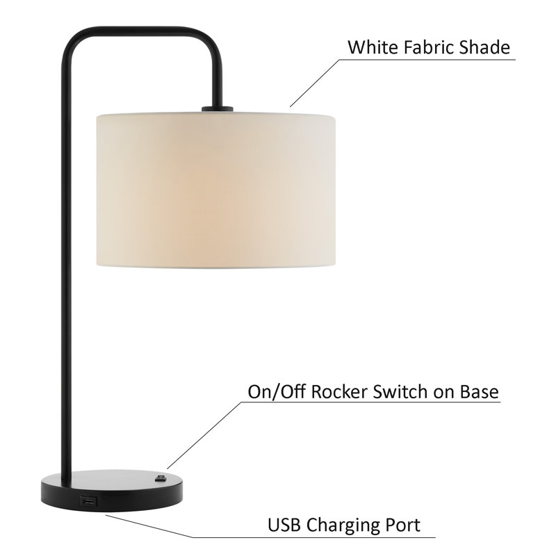 Orea Matte Black Metal 3-Piece Floor and Table Lamp Set