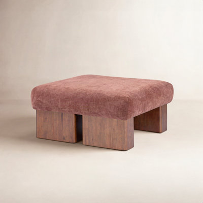 36" Cotton Upholstered Ottoman