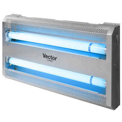 Catchmaster Vector 15 Silver, UV Light Fly Traps Indoor for Home, Gnat Traps for House Indoor, Electric UV Lamp Insect & Mosquito Killer, Silent Bug Light for Kitchen, Shed, Garage