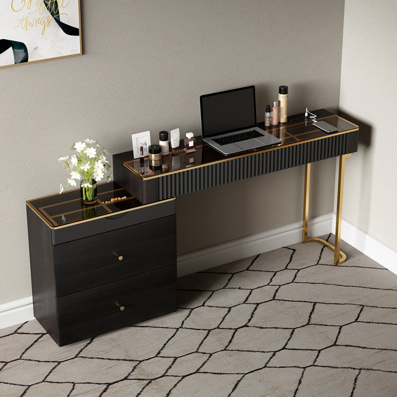 Dressing Table , Walnut/Black