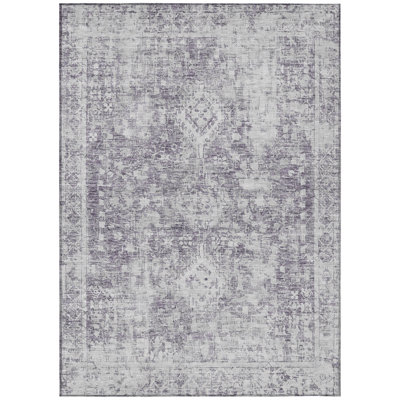 Lurea Purple Washable Indoor-Outdoor Rug - 