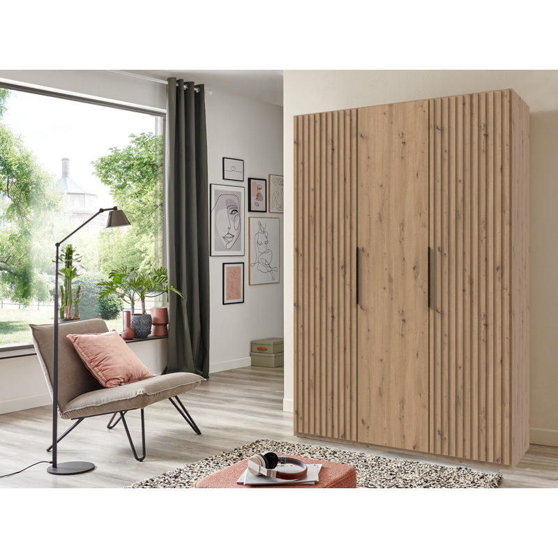 Cedro 3 Door Manufactured Wood Wardrobe, Artisan oak