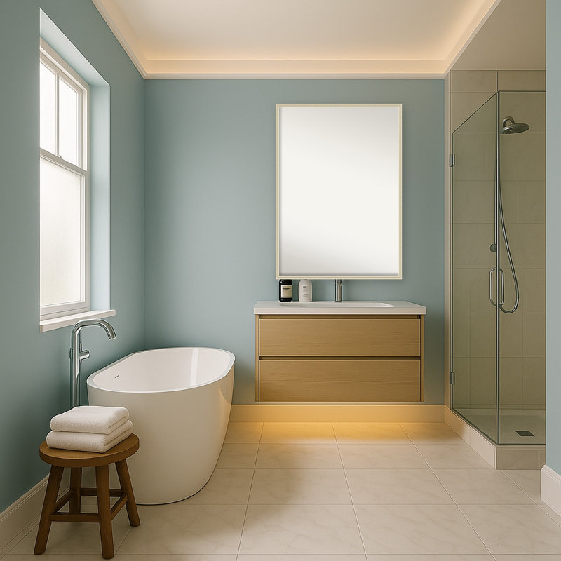 Miroir mural de salle de bain Phoebe, L 39 po x H 28 po, Argent Edith