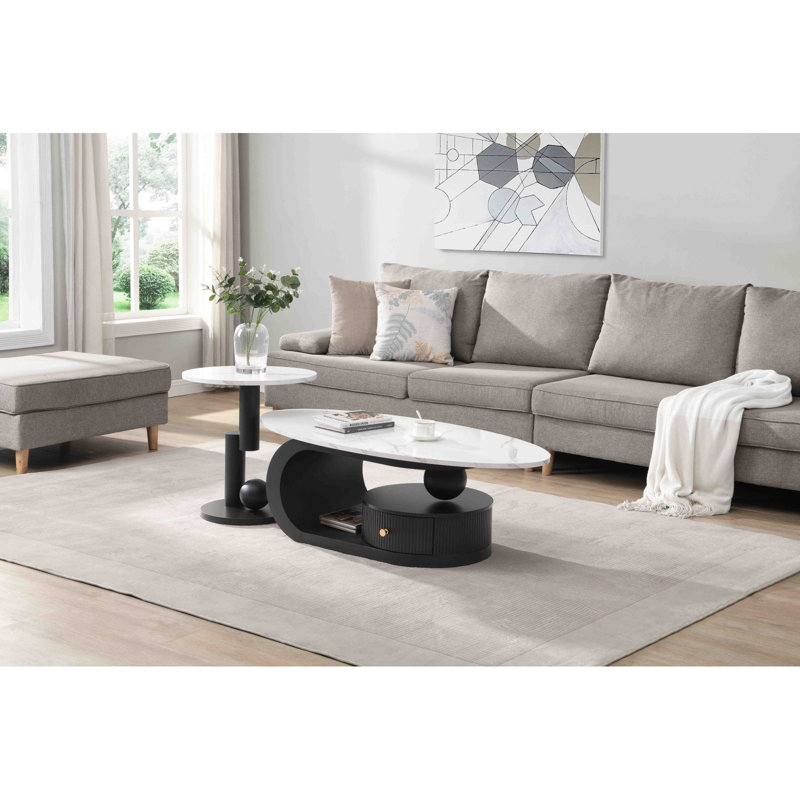 Ensemble de 2 tables de bout Modern Modern, Noir