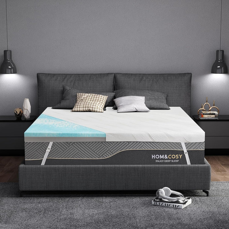3 Inch Medium Firm Memory Foam Mattress With Ice Silk Cover, Premier Cooling Gel  High Density Support, Queen
