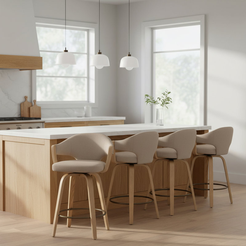 Tabouret de comptoir 26 po Modern, Ensemble de 2 tabourets de comptoir pivotants 26 p