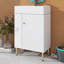 Petit meuble-lavabo avec lavabo simple en céramique-414888839