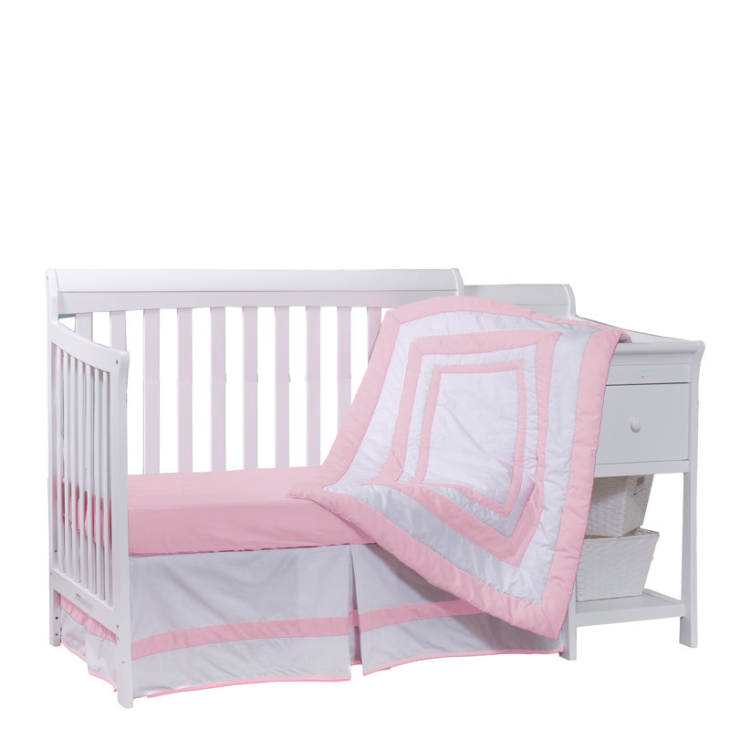 Ensemble de literie pour lit de bébé 3 pièces Harriet Bee, Rose
