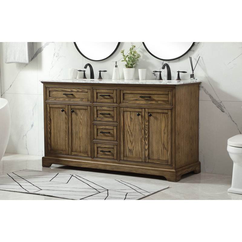 Ensemble de meuble-lavabo double 60 po Hermes, Bois flottant