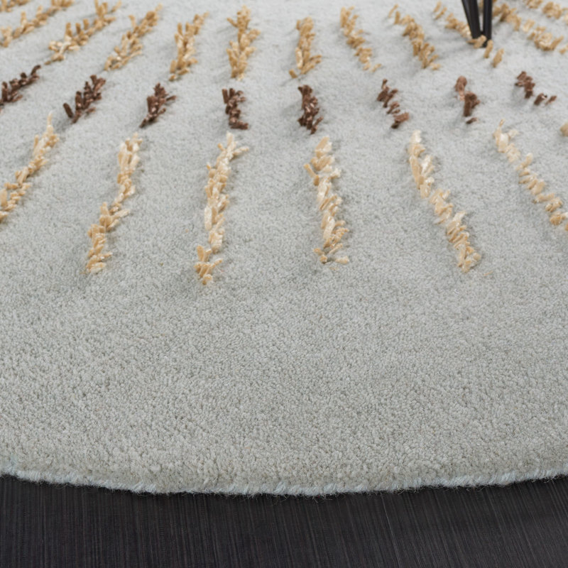Jorie Hand Tufted Wool Geometric Rug, Round 6'