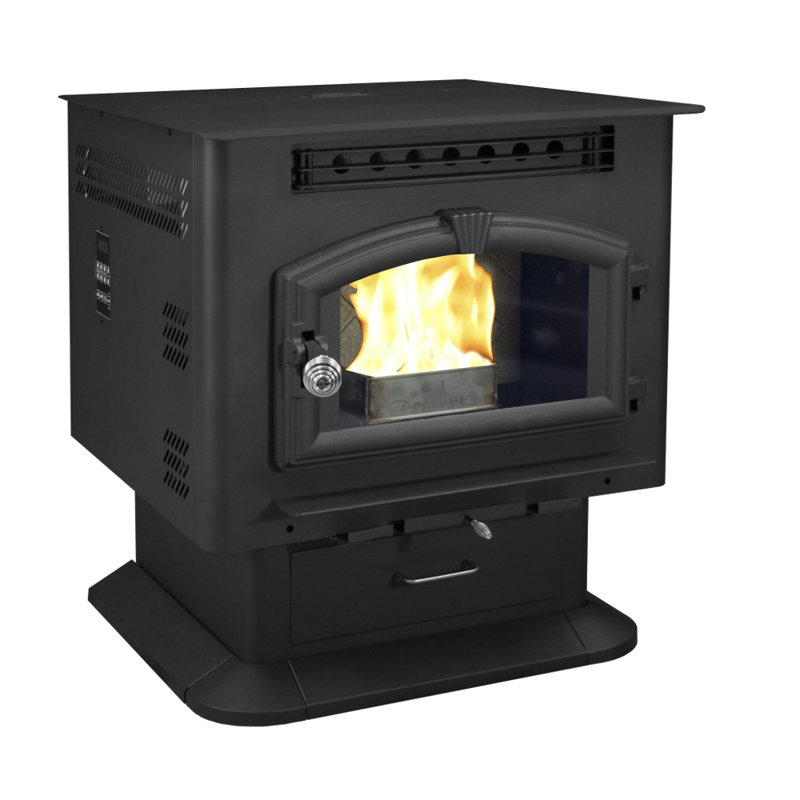 2000 Square Feet Natural Vent Freestanding Wood Pellets Stove with Blower and with Adjustable Thermostat