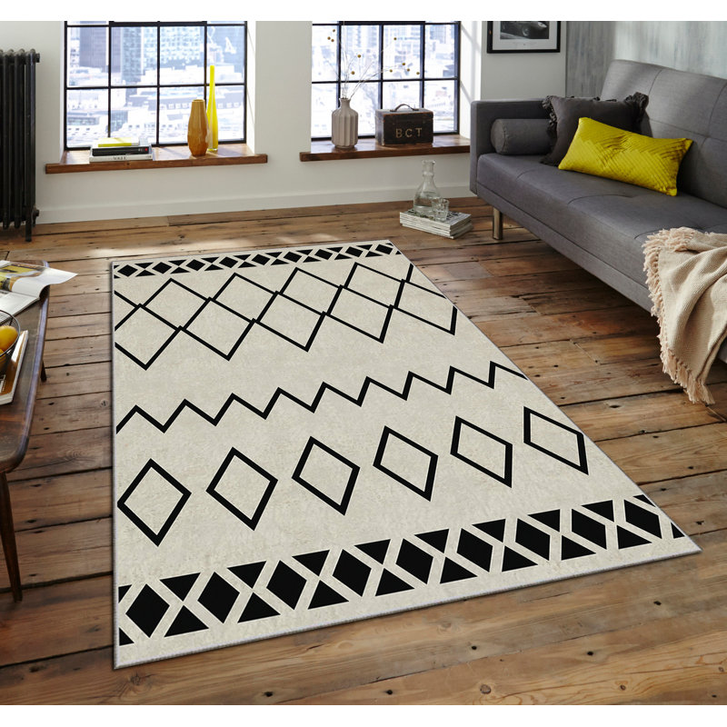 Luxurious Velvet Area Rug, 4.6 x 7.2 Feet | 100% Polyester, 740 g/m² | Non-Slip Felt Dot Underside, Machine Washable | Digital Print Design, Easy to Clean, Perfect for Living Room & Bedroom Décor