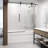 Hamilton 56-60" W x 68" H Sliding Frameless Tub Door with 3/8" Clear Glass-89151705