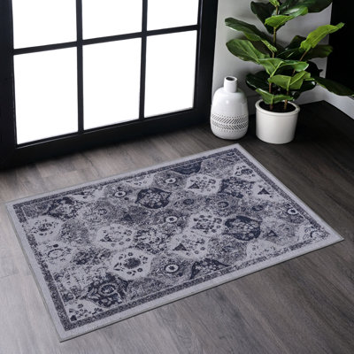Blue Machine Washable 2x3 Area Rug - Non-shedding, Stain . For Bedroom, Living Room, Kitchen, Conservatory. & Pet Approved Washable, Non-slip, Non-shedding. Perfect For Patio. ,