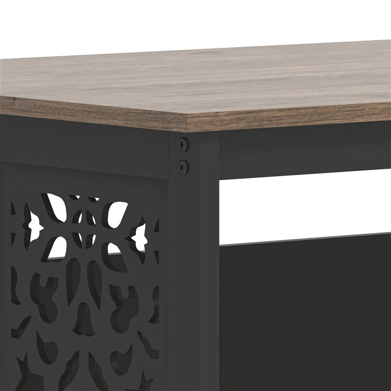 Lukasik Mandala Industrial Metal Kitchen Island with Storage