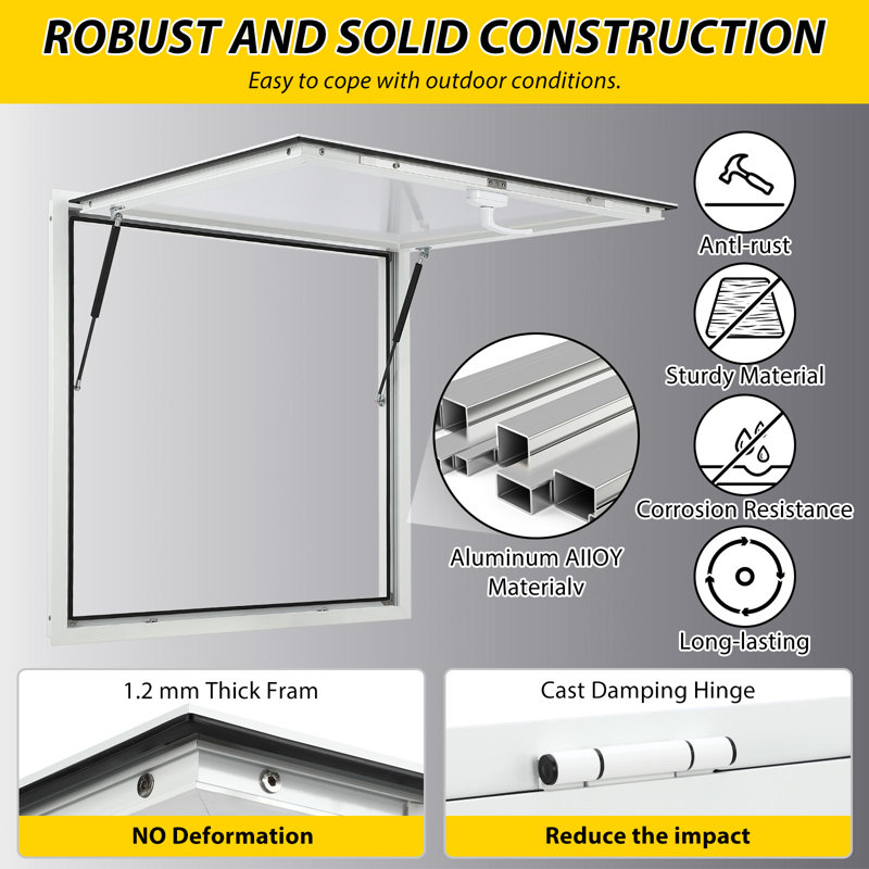 Retractable Patio Awning, 33"H x 36"W x 2.2"D
