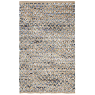 Reinheimer Hand Woven Jute/Chindi/Cotton Rug in Blue/Natural