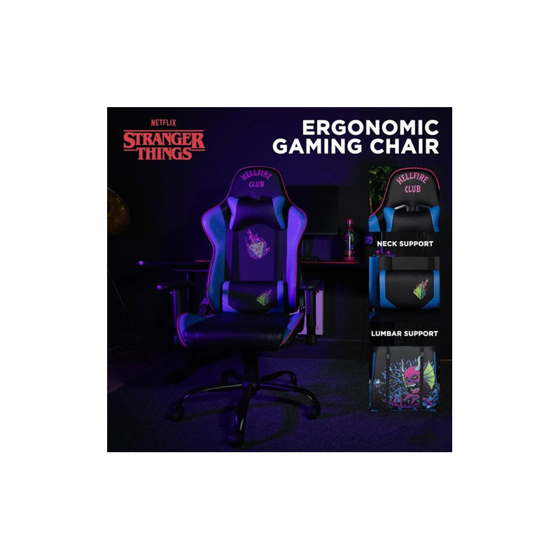 Stranger Things Recliner Gaming Chair - Ergonomic Hellfire Club Design