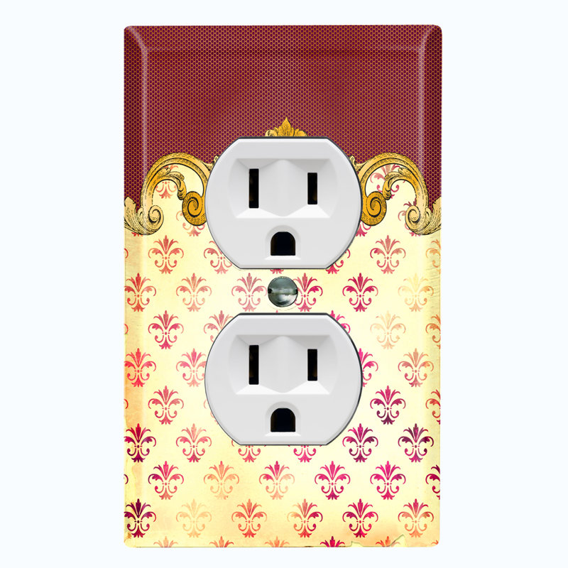 Plaque murale Damask Maroon