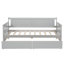 Lit de jour simple en bois de pin avec deux tiroirs de rangement-431875503