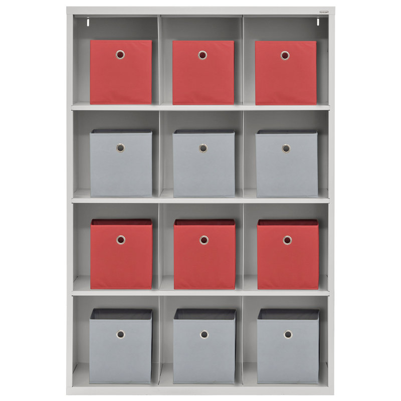 Adjustable Dove Gray Wooden 12-Compartment Storage Organizer