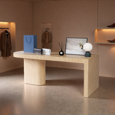 Modern Wood Finish Retail Display Table