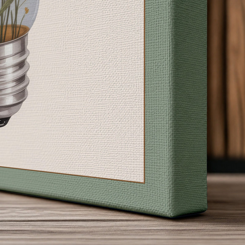 Bulb in Bloom Botanical - Wrapped Canvas, 30x20 - 76.2 x 50.8 cm, Sage Border
