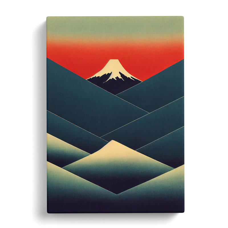 Howardwick Japanese Mountains Bauhaus - Wrapped Canvas Print, 60cm H x 40cm W x 3cm D
