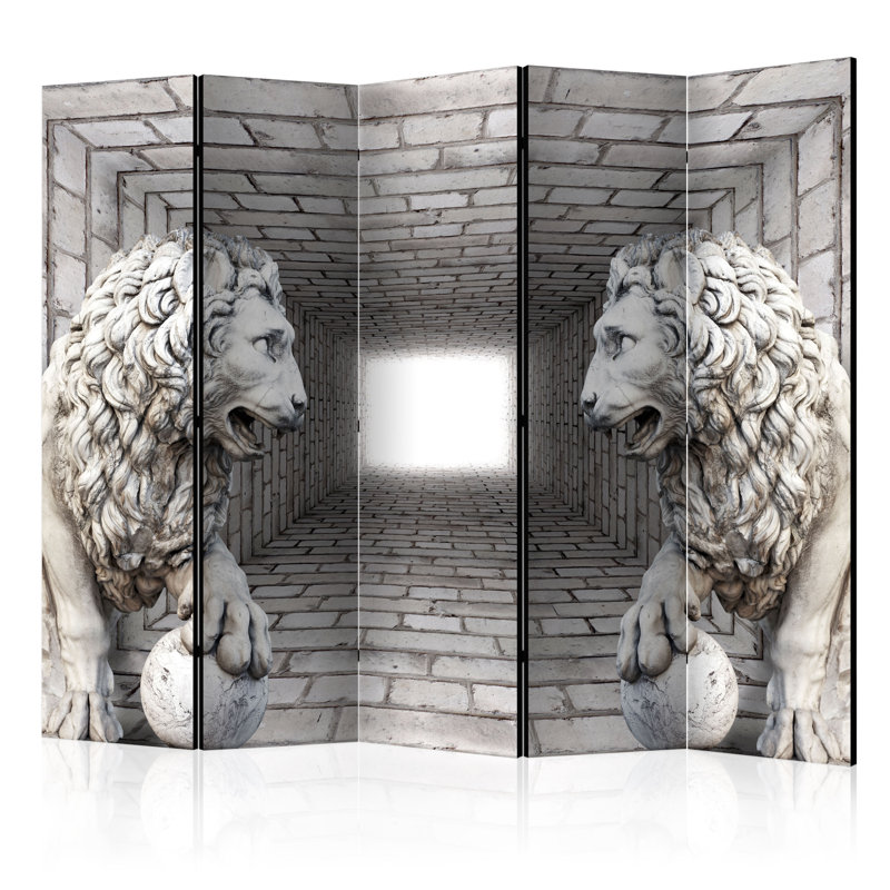Solid Wood Folding Room Divider, 5