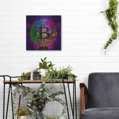 Luxe Metal Art 'Bitcoin Rainbow' By Cameron Gray M " Bitcoin Rainbow " by Cameron Gray