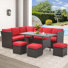Ensemble de conversation pour canapé modulaire 7 pièces avec housse 7 pièces