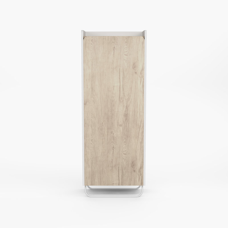 11 Pair Shoe Storage Cabinet, White/Light Oak