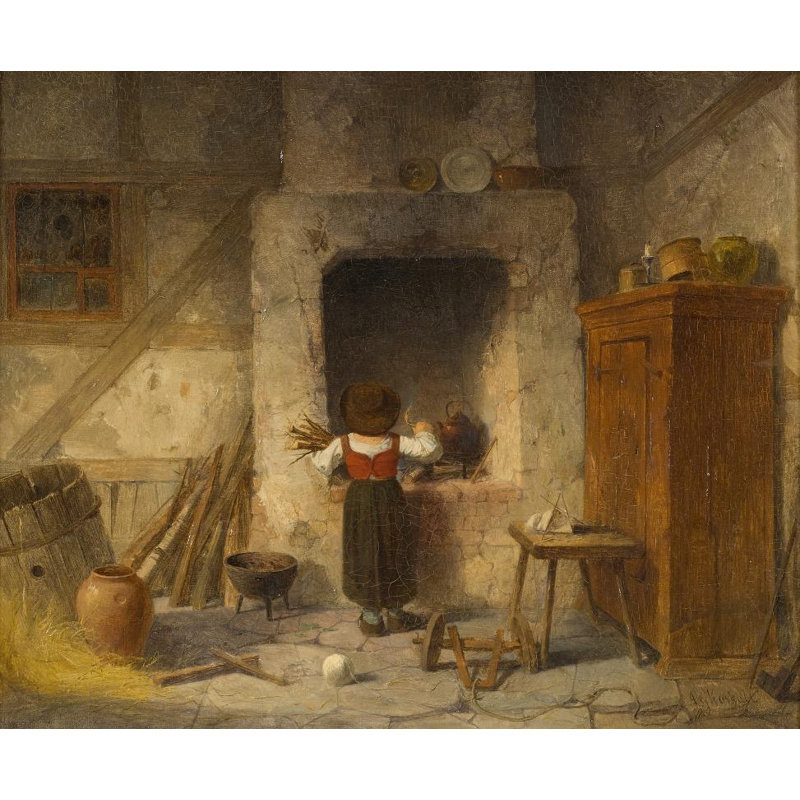 «Home Work» par Anders Gustaf Koskull - Toile tendue avec châssis, H 24 po x l 17 po