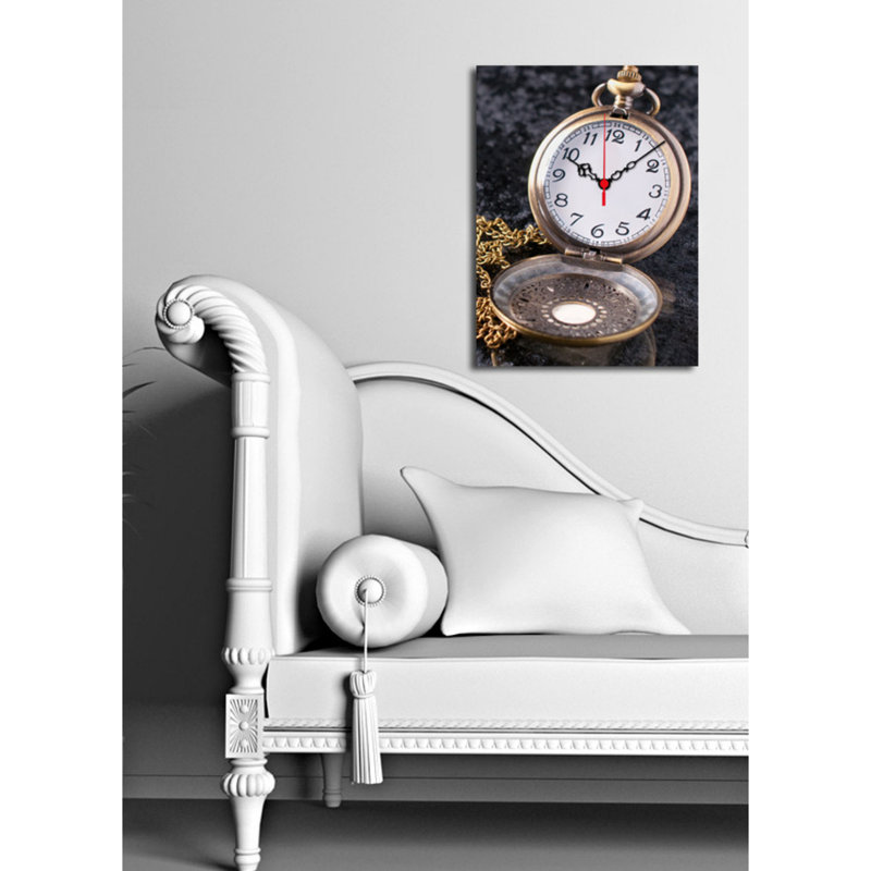 Horloge murale élégante en toile 12 po x 16 po | 100% toile de suède, cadre 100% bois (épaisseur: 1,2 po) | Décoration élégante pour le salon, la chambre à coucher, le bureau | Conception unique et attrait intemporel