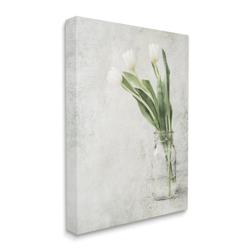 Art mural sur toile asymétrique «Tulips Country Jar Floater» par Lori Deiter, H 40 po x l 30 po x P 1,5 po, Toile tendue