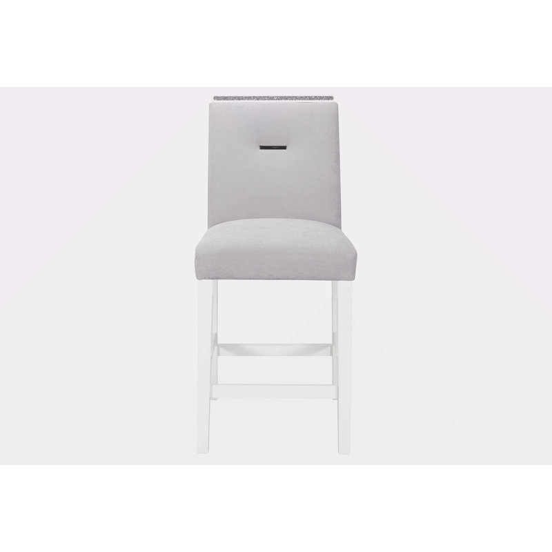 Tabourets de bar (ensemble de 2), Gris, Blanc