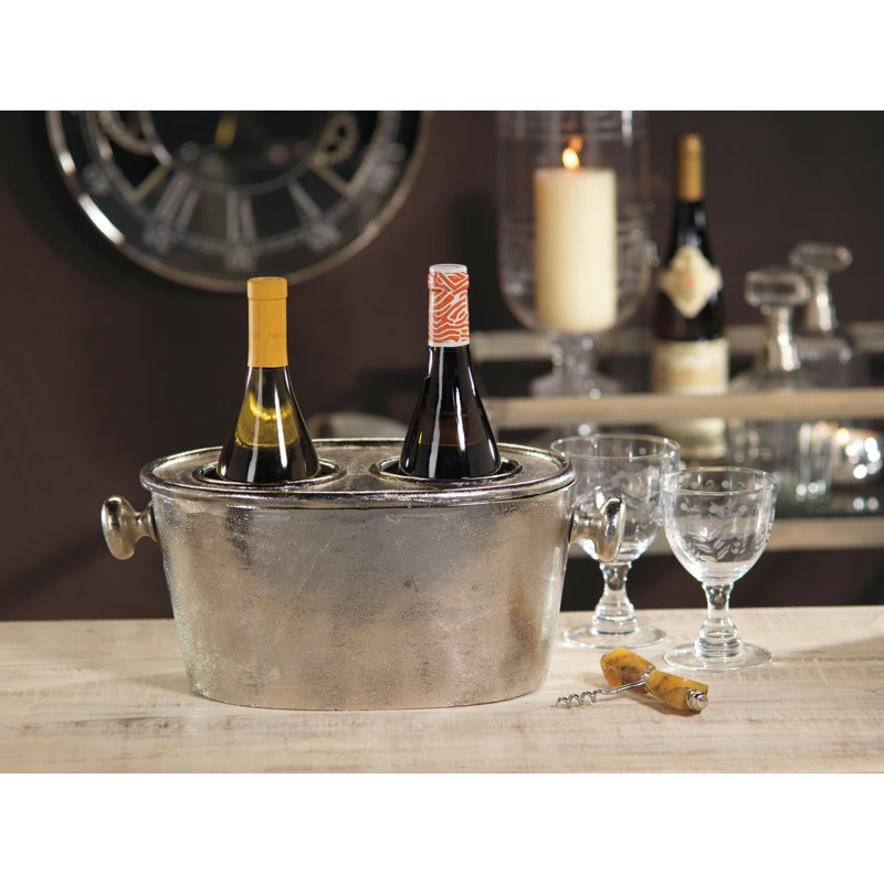 Codman 2 Bottle Tabletop Wine Bottle Rack, Silver