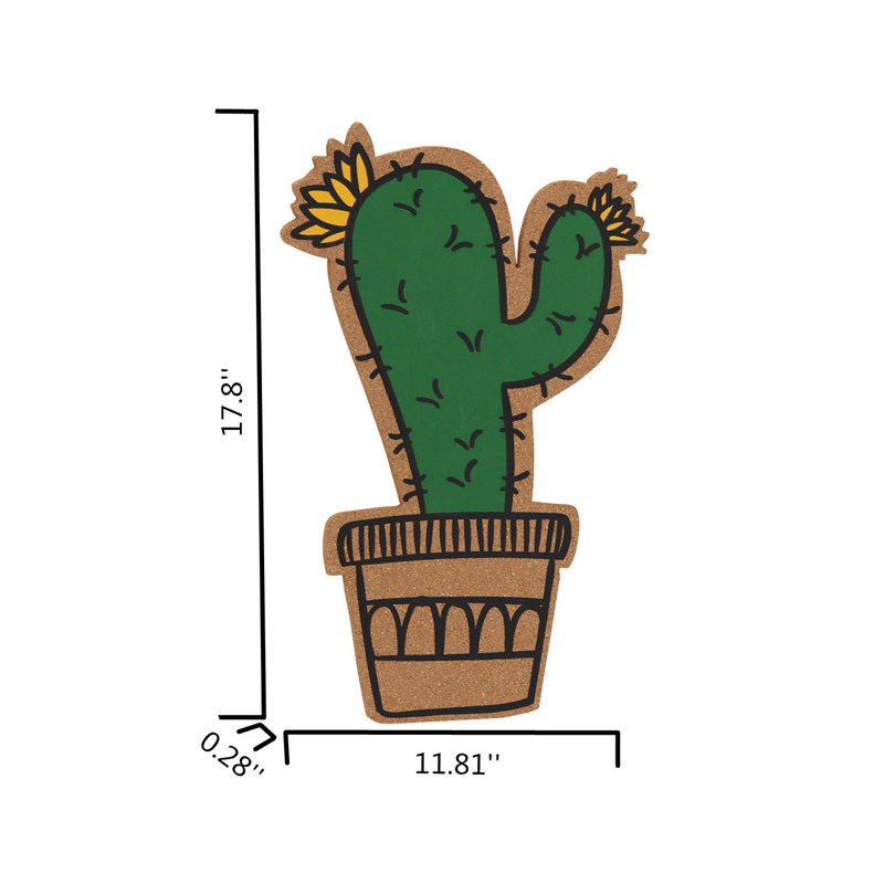 Tableau de cork / tableau d'affichage mural en forme de cactus