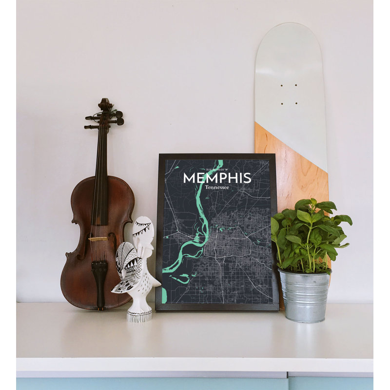 Memphis City Map - No Frame Print, 43.2cm H x 27.9cm W x 0.1cm D