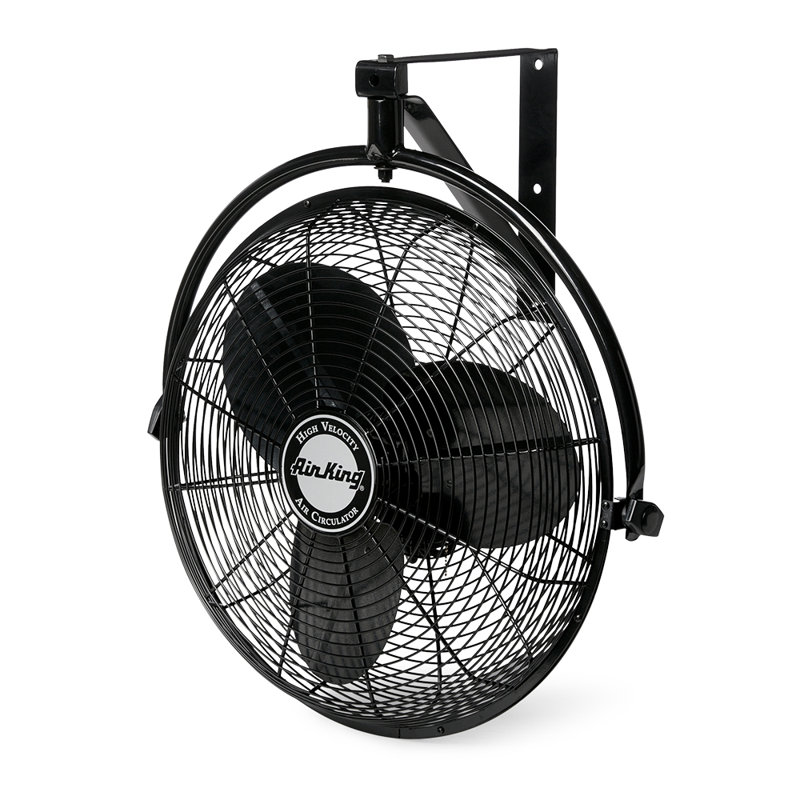 Air King 3-Speed Non-Oscillating Enclosed Steel Wall Mount Fan, 29.5'' H X 16.5'' W X 26.5'' D