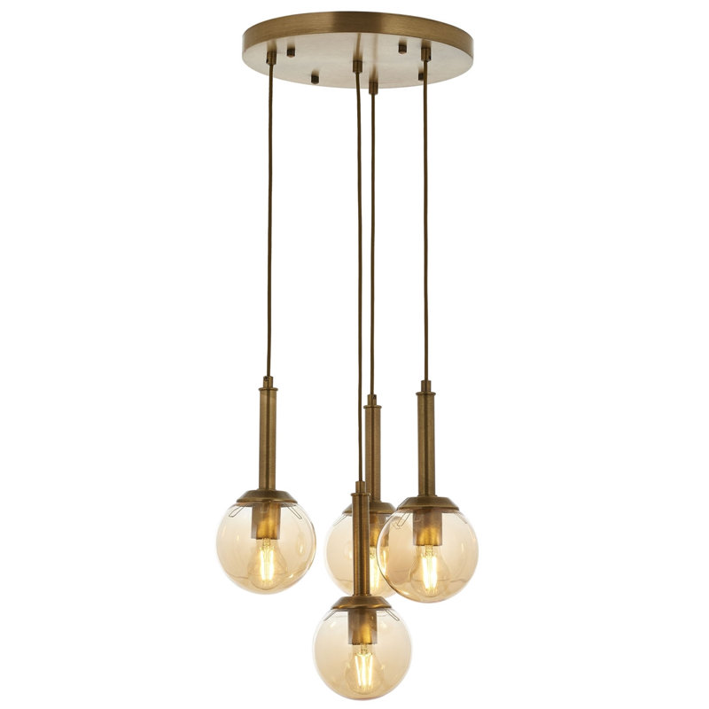Lustre industriel en métal, finition antique, 35,4 po x 15,7 po | 4 x douilles E27, 6 W maximum | Design élégant et sobre pour les maisons modernes | IP20, 220V - 240V, 50-60 Hz | Parfait pour les salles à manger et les salons