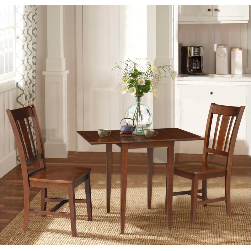 Berowalt Solid Wood Solid Wood Top Four Leg Dining Set, Espresso