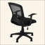 Chaise de bureau, hauteur réglable, pivotante, ergonomique, accoudoirs, bureau d'ordinateur, travail, filet noir, métal noir, contemporain, moderne