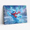 Frozen Snowman with Red Scarf Winter Wonderland, reproduction d'art sur toile tendue sur toile, ensemble de 1