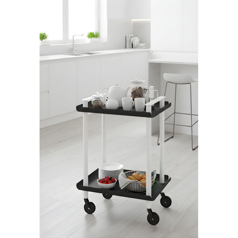 Zeigler Serving Cart, White, Black