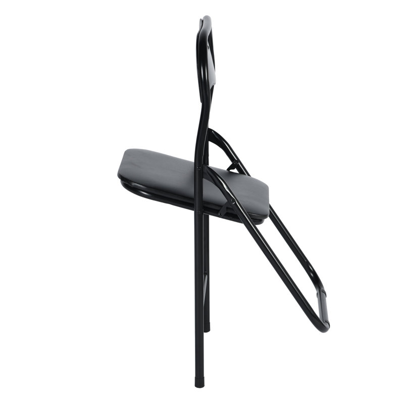 Haddan 44cm H Upholstered Metal Side Chair in Black